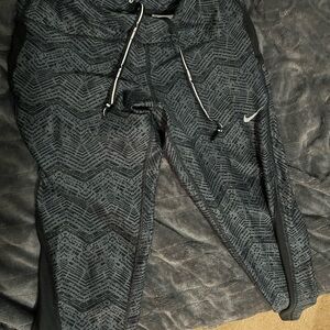 Nike Black and Gray Dri-FIT Joggers